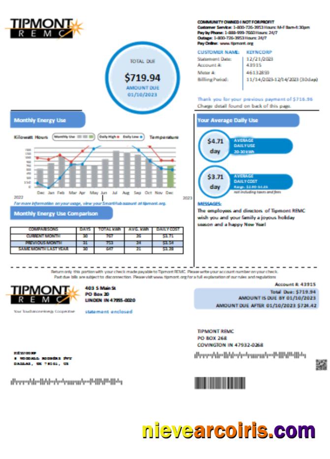 Tipmont REMC utility business bill